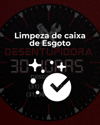 Imagem com descrição de serviço prestado pela empresa: limpeza de caixa de esgoto